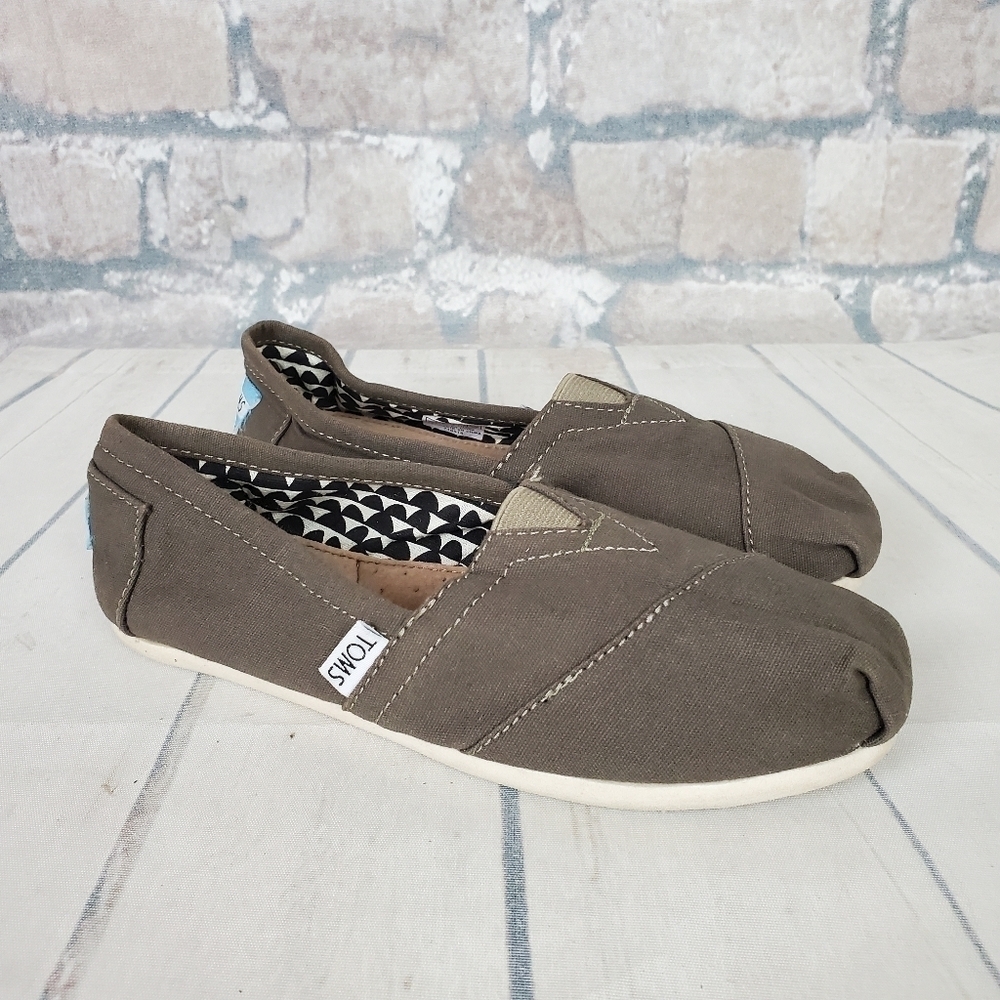 Toms Alpargata Ash Canvas Slip Ons Size W5